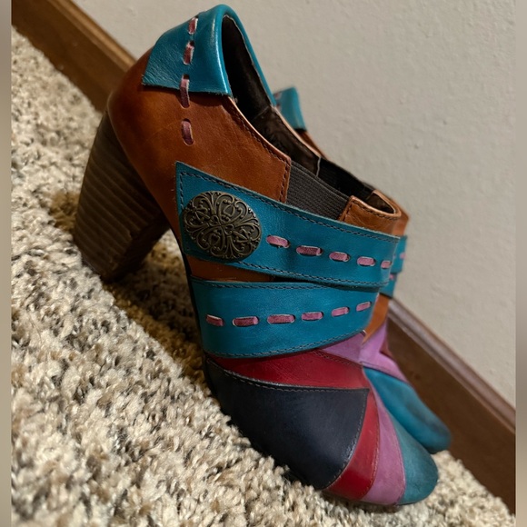 Colorful Patchwork Ankle Boots - Picture 1 of 8